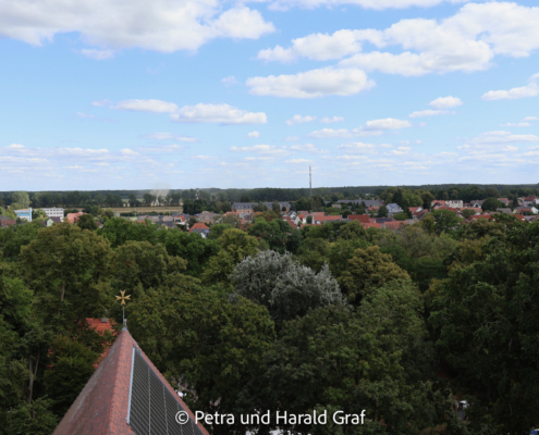Auch über die Dächer von Mirow reicht der Blick weit hinaus. Der Turm ist eben nicht nur wegen seiner Ausstellungen spannend – die Aussicht ist mindestens genauso lohnend.